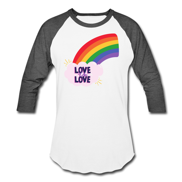 Love is Love Baseball T-Shirt - white/charcoal