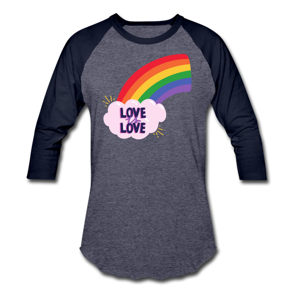 Love is Love Baseball T-Shirt - heather blue/navy