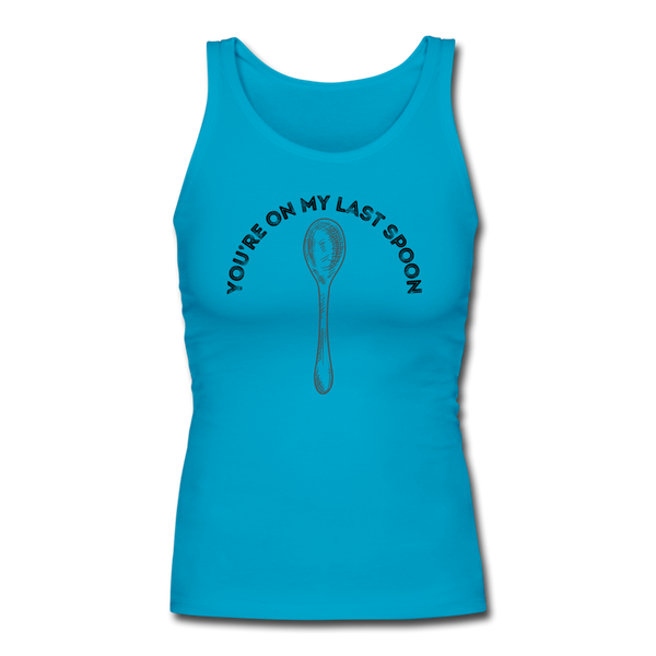 Spoon Women's Longer Length Fitted Tank - turquoise