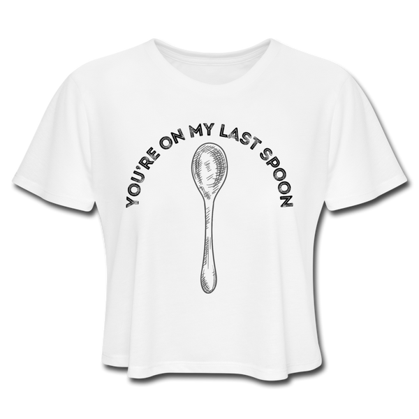 Spoon Women's Cropped T-Shirt - white