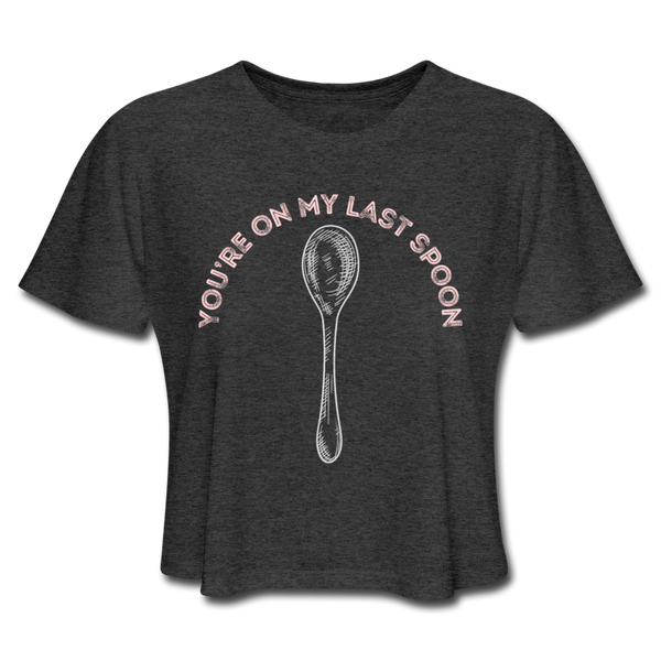 Spoon Women's Cropped T-Shirt - deep heather