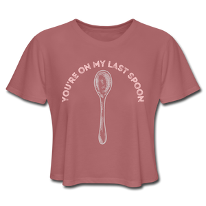 Spoon Women's Cropped T-Shirt - mauve