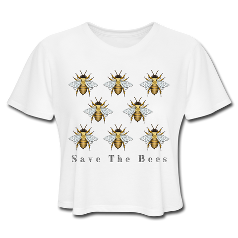 Bees Women's Cropped T-Shirt - white
