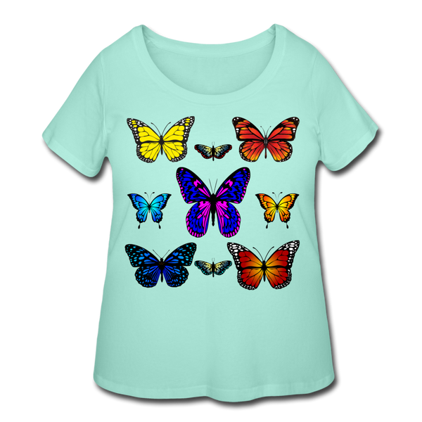 Butterfly Women’s Curvy T-Shirt - mint