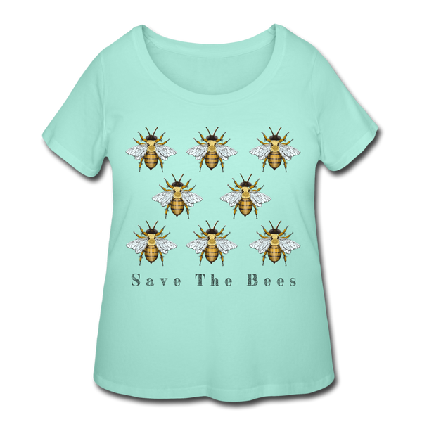 Bees Women’s Curvy T-Shirt - mint