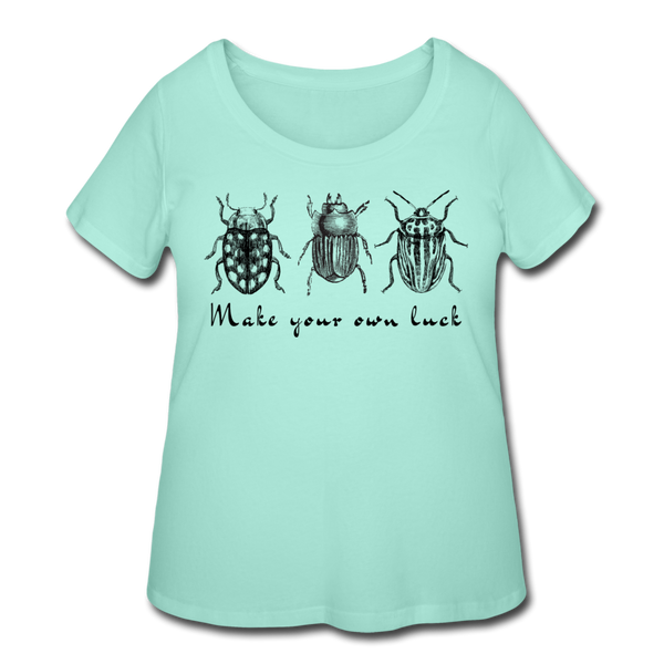 Beetle Luck Women’s Curvy T-Shirt - mint