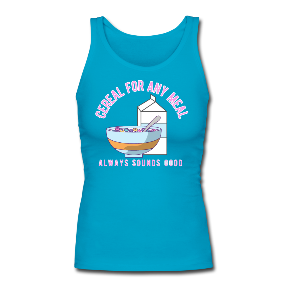 Cereal Women's Longer Length Fitted Tank - turquoise