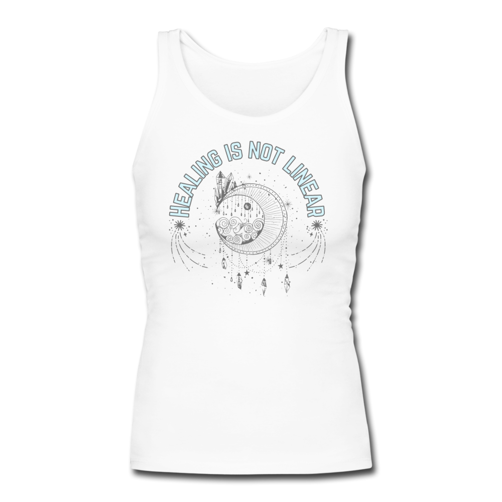 Healing Women's Longer Length Fitted Tank - white