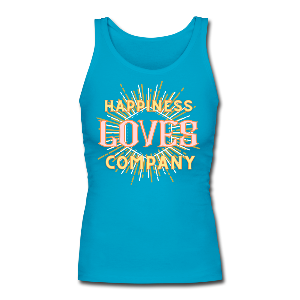 Happiness Women's Longer Length Fitted Tank - turquoise