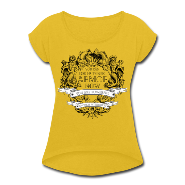 Armor Women's Roll Cuff T-Shirt - mustard yellow