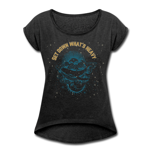 Heavy Women's Roll Cuff T-Shirt - heather black