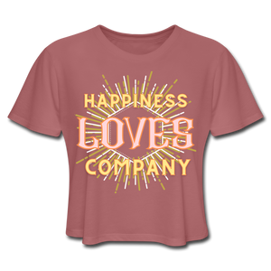 Happiness Women's Cropped T-Shirt - mauve