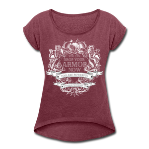 Armor Women's Roll Cuff T-Shirt - heather burgundy