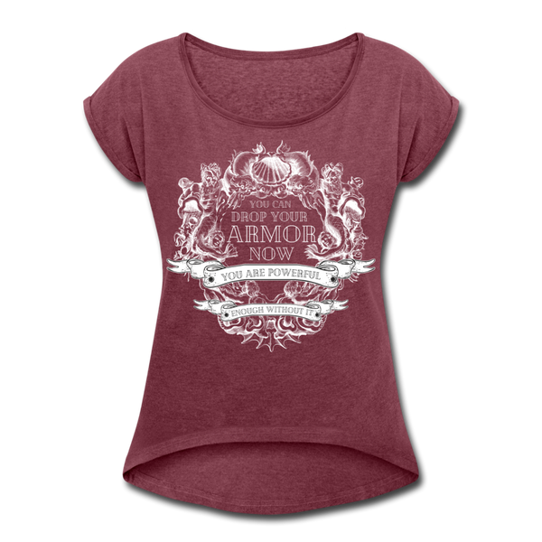 Armor Women's Roll Cuff T-Shirt - heather burgundy
