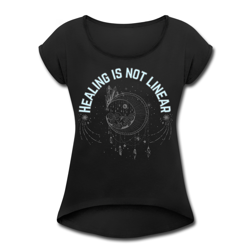 Healing Women's Roll Cuff T-Shirt - black