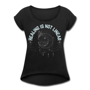Healing Women's Roll Cuff T-Shirt - black