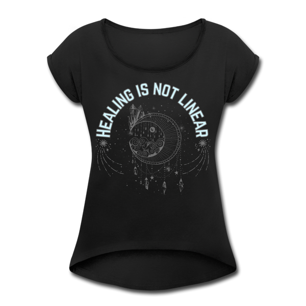 Healing Women's Roll Cuff T-Shirt - black
