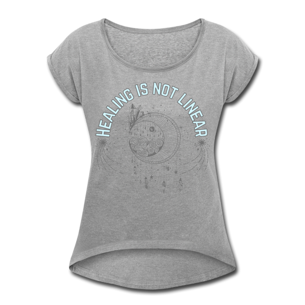 Healing Women's Roll Cuff T-Shirt - heather gray