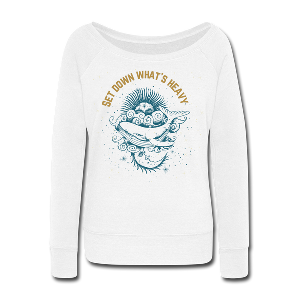 Heavy Women's Wideneck Sweatshirt - white