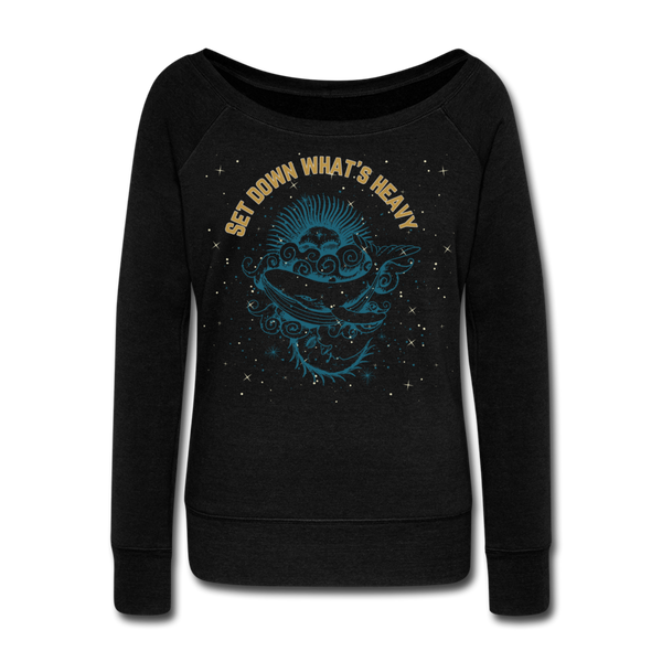Heavy Women's Wideneck Sweatshirt - black