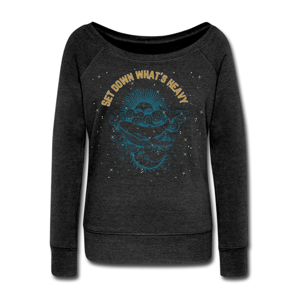 Heavy Women's Wideneck Sweatshirt - heather black