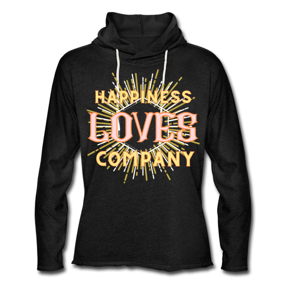 Happiness Unisex Lightweight Terry Hoodie - charcoal gray