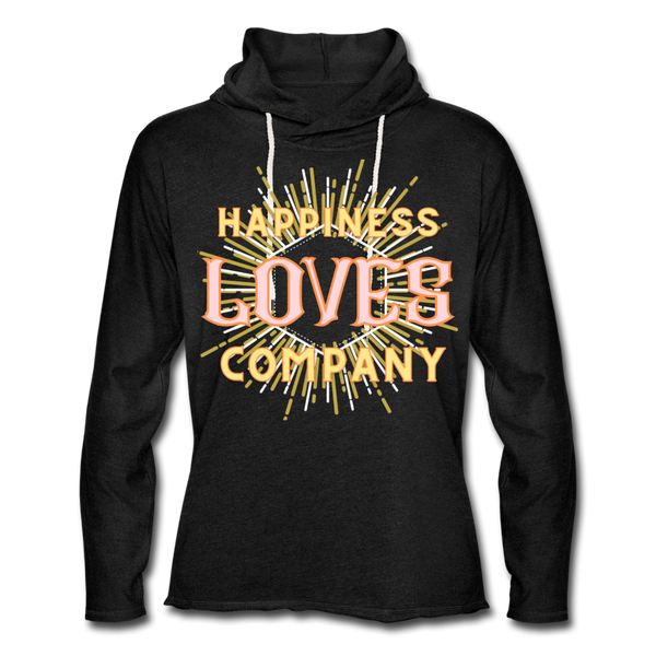 Happiness Unisex Lightweight Terry Hoodie - charcoal gray