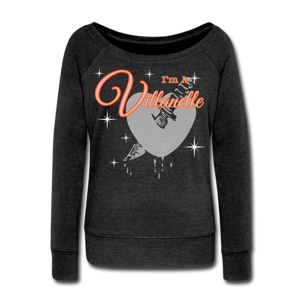 Villanelle Women's Wideneck Sweatshirt - heather black