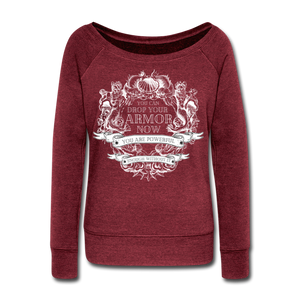 Armor Women's Wideneck Sweatshirt - cardinal triblend