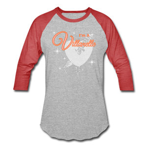 Villanelle Baseball T-Shirt - heather gray/red
