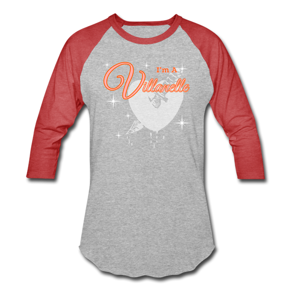 Villanelle Baseball T-Shirt - heather gray/red