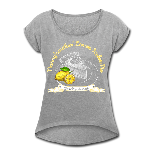 Lemon Ice Box Pie Women's Roll Cuff T-Shirt - heather gray