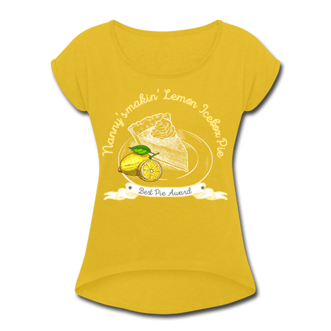 Lemon Ice Box Pie Women's Roll Cuff T-Shirt - mustard yellow