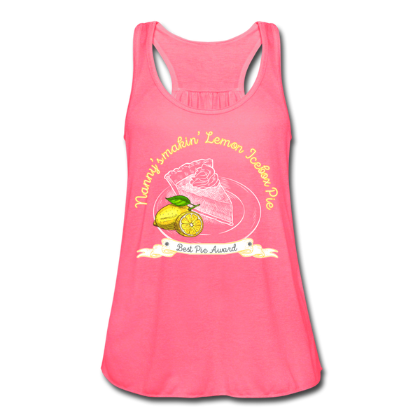 Lemon Ice Box Women's Flowy Tank Top by Bella - neon pink