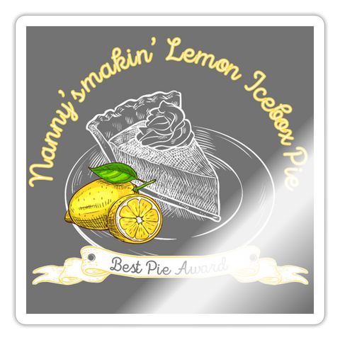 Lemon Ice Box Pie Sticker - white glossy