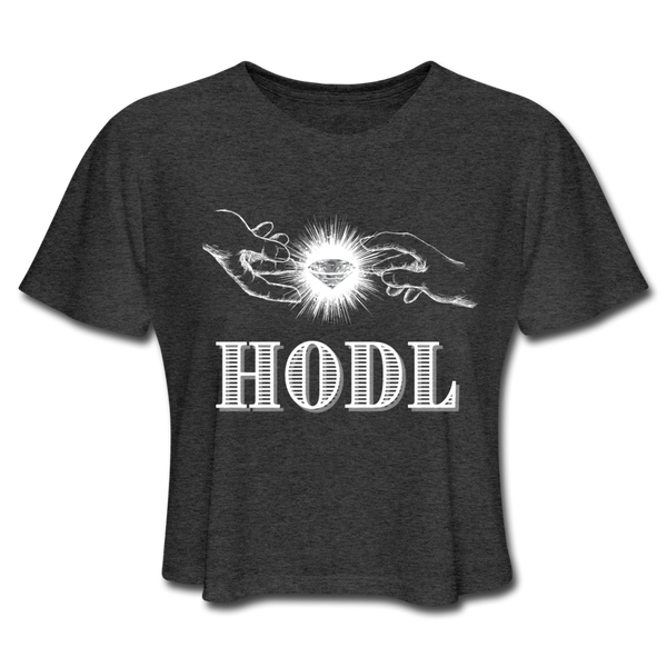HODL Women's Cropped T-Shirt - deep heather