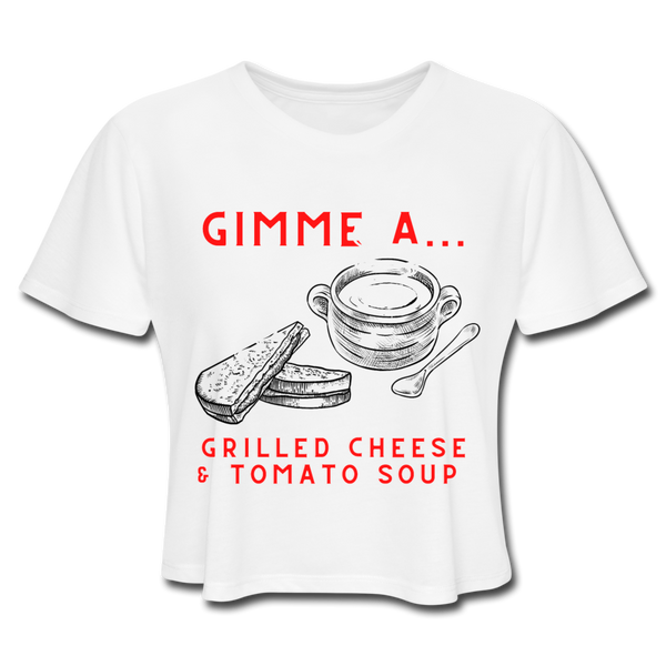 Grilled Cheese Women's Cropped T-Shirt - white