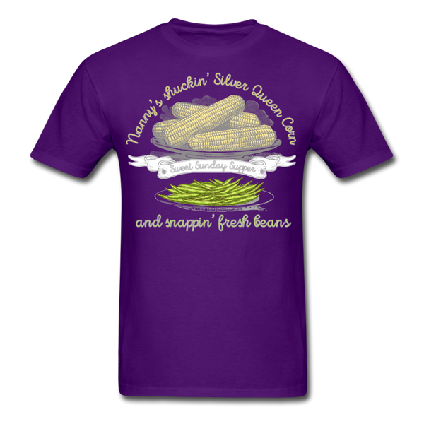 Shuckin' Corn & Snappin' Beans Unisex Classic T-Shirt - purple