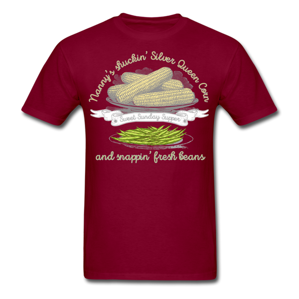Shuckin' Corn & Snappin' Beans Unisex Classic T-Shirt - burgundy
