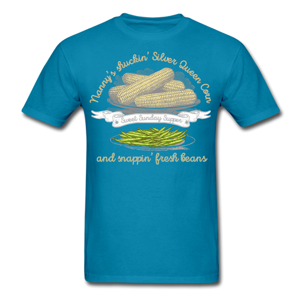 Shuckin' Corn & Snappin' Beans Unisex Classic T-Shirt - turquoise