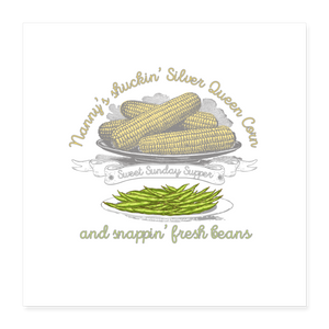 Shuckin' Corn & Snappin' beans Poster 24x24 - white