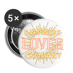 Happiness Buttons large 2.2'' (5-pack) - white