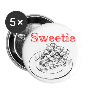 Sweetie Pie Buttons large 2.2'' (5-pack) - white