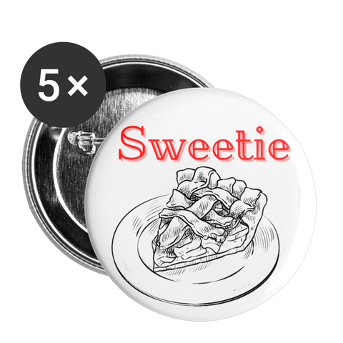 Sweetie Pie Buttons large 2.2'' (5-pack) - white