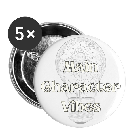 Main Character Button - white