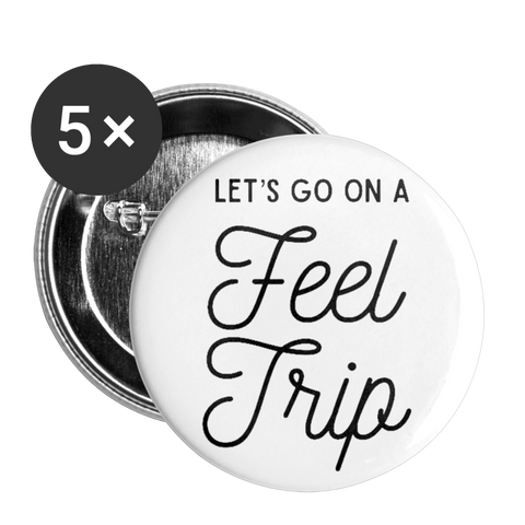 Feel Trip Buttons large 2.2'' (5-pack) - white