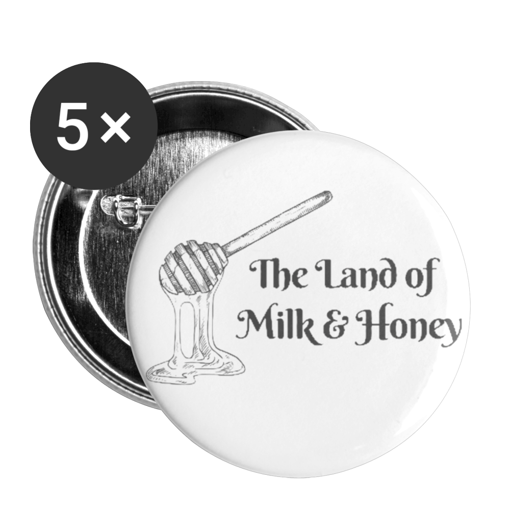 Land Buttons large 2.2'' (5-pack) - white