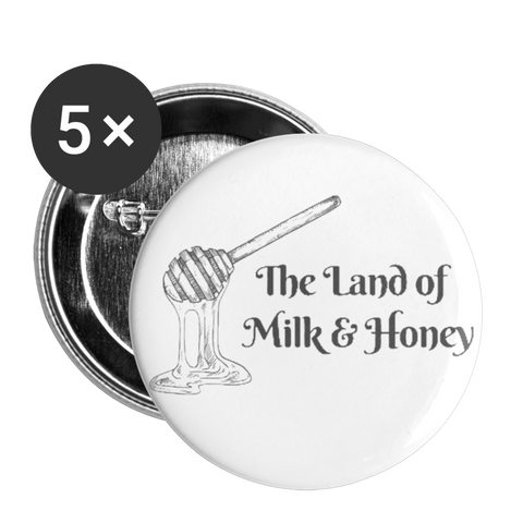 Land Buttons large 2.2'' (5-pack) - white