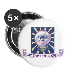 Third Eye Buttons large 2.2'' (5-pack) - white