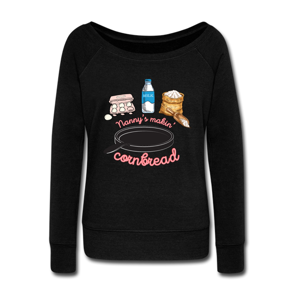 Cornbread Women's Wideneck Sweatshirt - black
